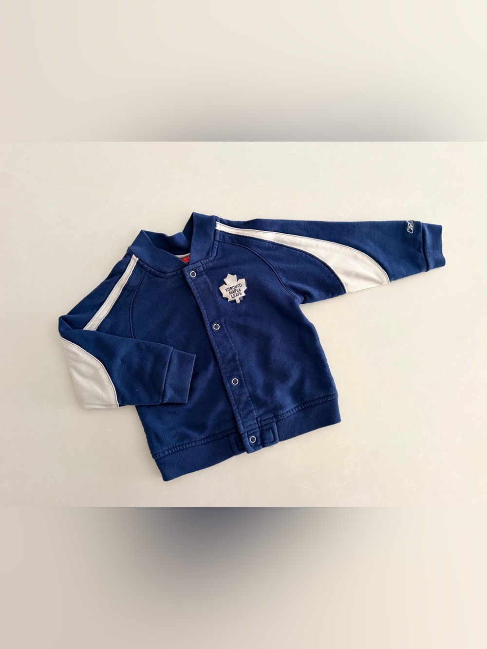 Vintage 2000s Reebok Toronto Maple Leafs Toddler Snap Jacket • Size 24M